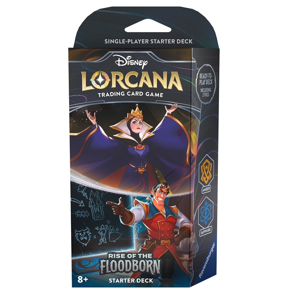 Lorcana: Starter Deck: Rise of the Floodborn: Amber Sapphire | Cards and Coasters CA