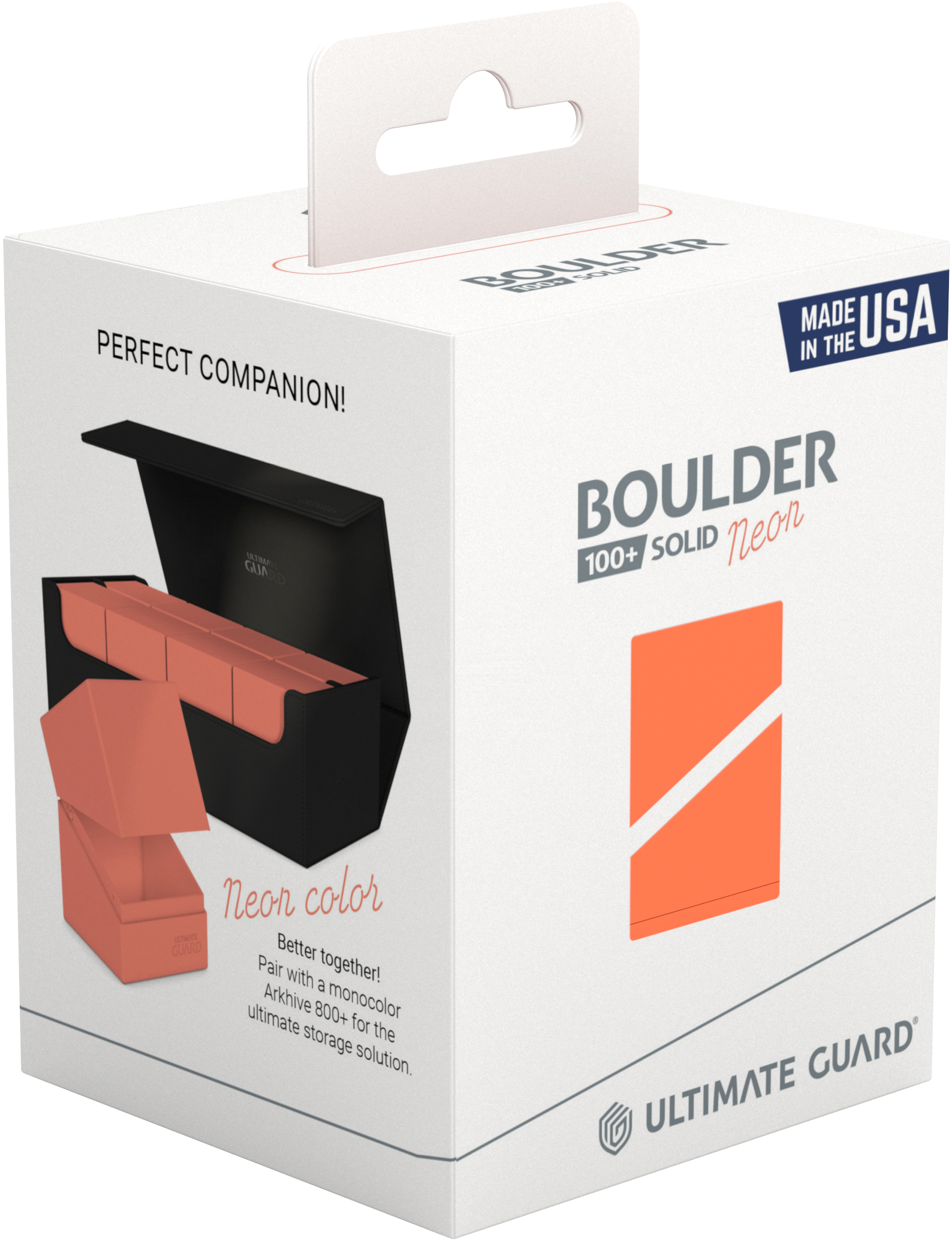 Ultimate Guard Deck Box: Boulder Neon Orange | Cards and Coasters CA