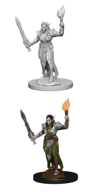 D&D Deep Cuts Miniatures - Elf Female Fighter | Cards and Coasters CA