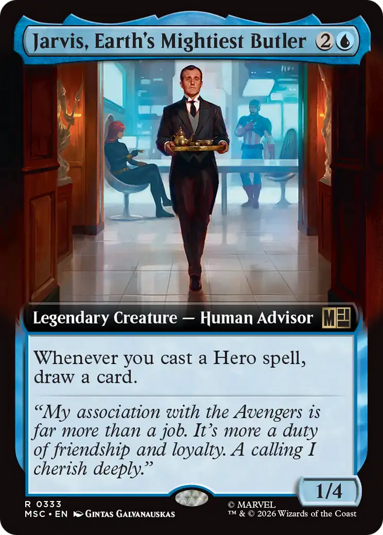 Jarvis, Earth's Mightiest Butler (Extended Art) [Marvel Super Heroes Commander] | Cards and Coasters CA