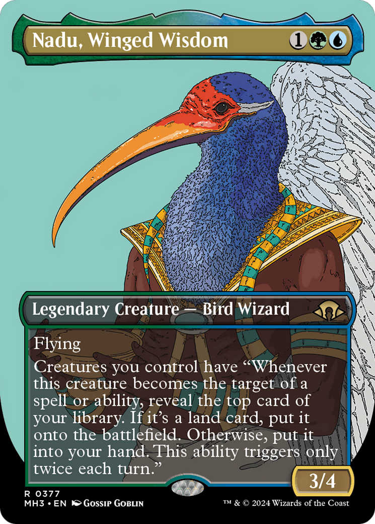 Nadu, Winged Wisdom (Borderless) [Modern Horizons 3] | Cards and Coasters CA