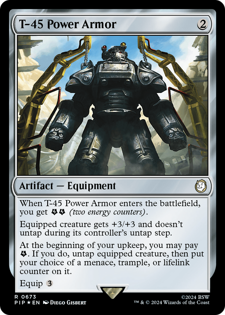 T-45 Power Armor (Surge Foil) [Fallout] | Cards and Coasters CA