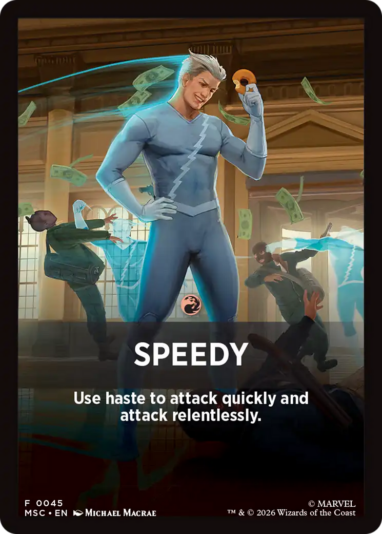 Speedy Theme Card [Marvel Super Heroes Commander] | Cards and Coasters CA
