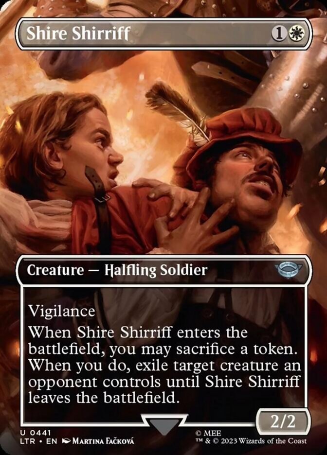 Shire Shirriff (Borderless Alternate Art) [The Lord of the Rings: Tales of Middle-Earth] | Cards and Coasters CA