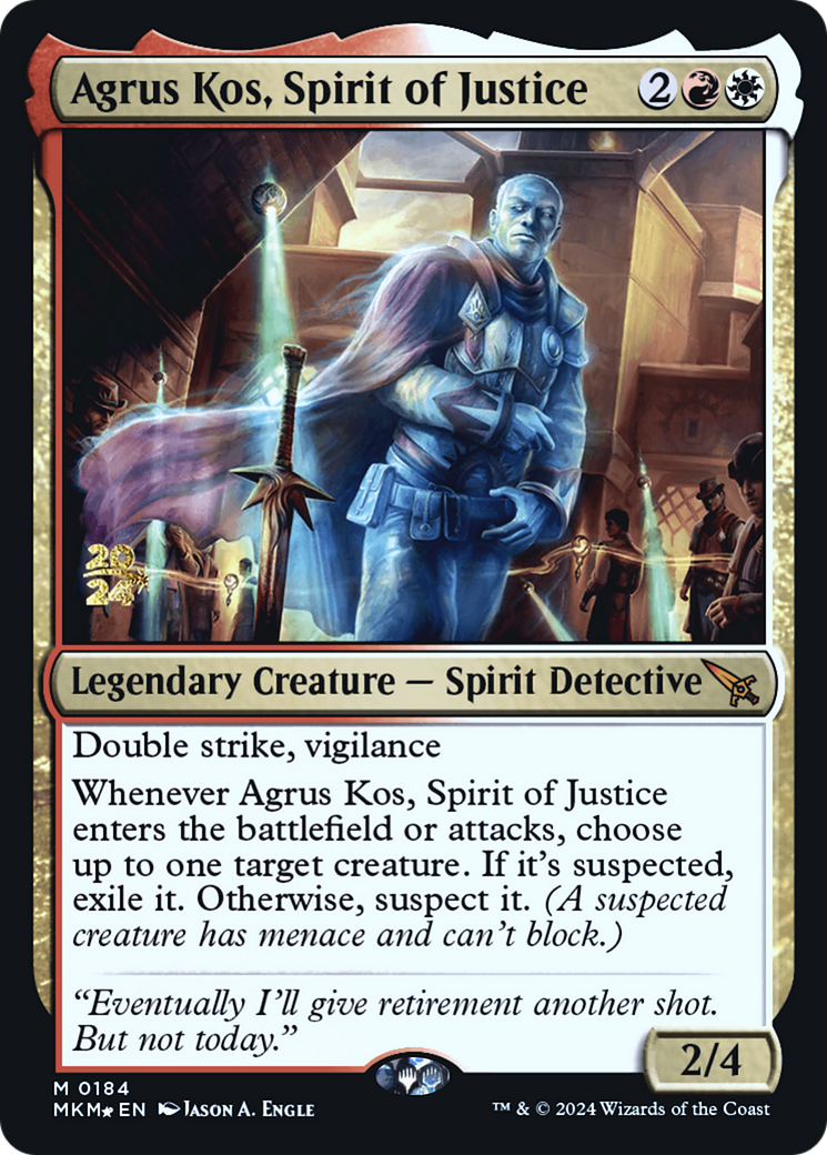 Agrus Kos, Spirit of Justice [Murders at Karlov Manor Prerelease Promos] | Cards and Coasters CA