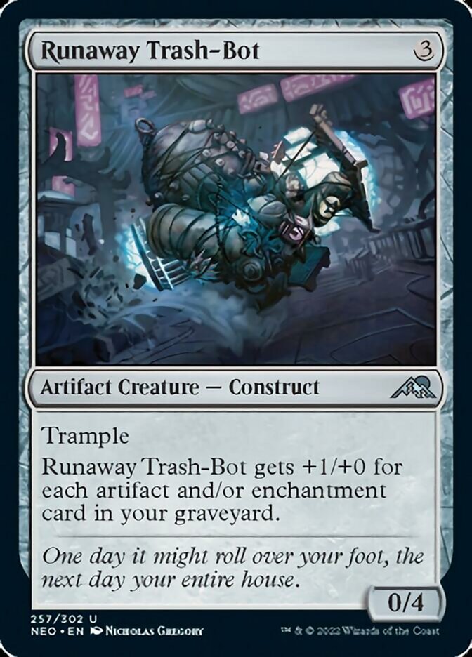 Runaway Trash-Bot [Kamigawa: Neon Dynasty] | Cards and Coasters CA