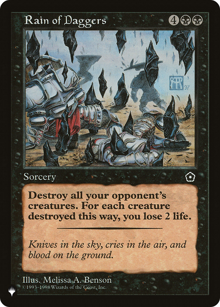 Rain of Daggers [The List] | Cards and Coasters CA