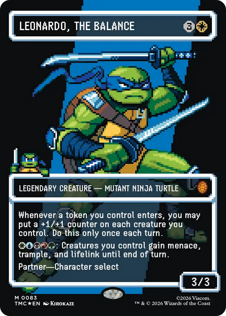 Leonardo, the Balance (0083) (Borderless) (Surge Foil) [Teenage Mutant Ninja Turtles Commander] | Cards and Coasters CA