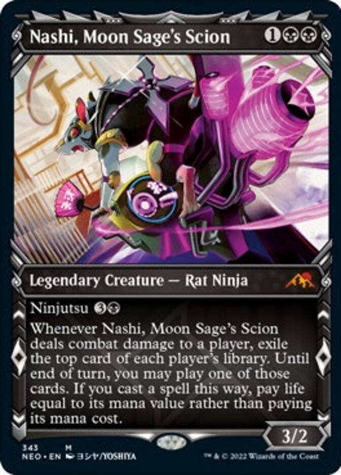 Nashi, Moon Sage's Scion (Showcase Ninja) [Kamigawa: Neon Dynasty] | Cards and Coasters CA