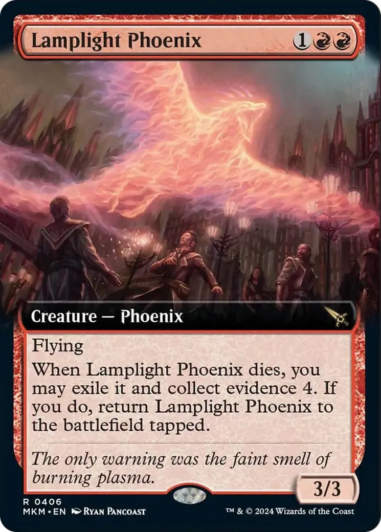 Lamplight Phoenix (Extended Art) [Murders at Karlov Manor] | Cards and Coasters CA