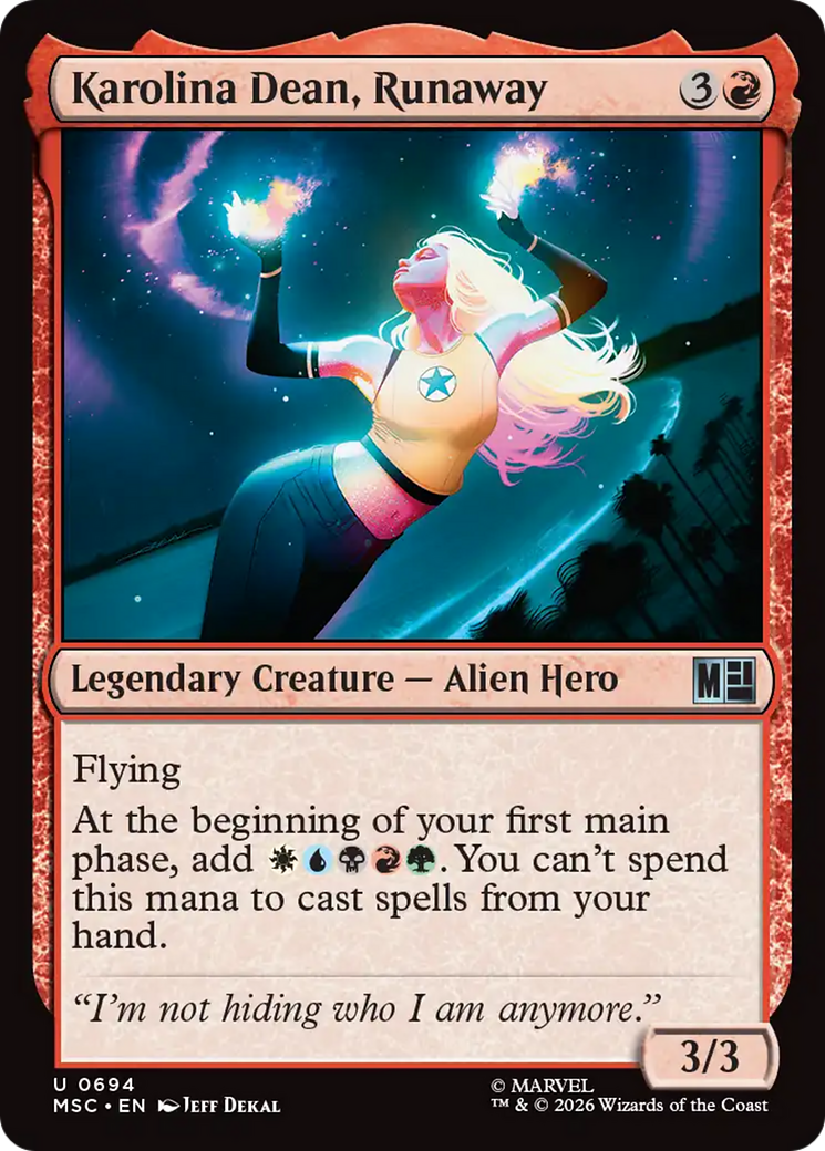 Karolina Dean, Runaway [Marvel Super Heroes Commander] | Cards and Coasters CA