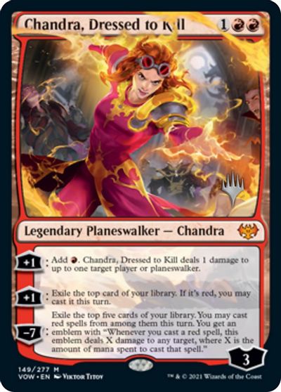 Chandra, Dressed to Kill (Promo Pack) [Innistrad: Crimson Vow Promos] | Cards and Coasters CA