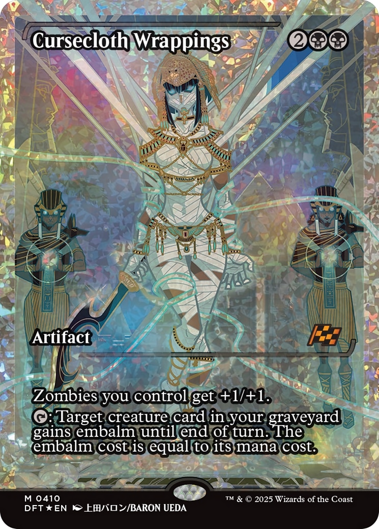 Cursecloth Wrappings (Showcase) (Fracture Foil) [Aetherdrift] | Cards and Coasters CA