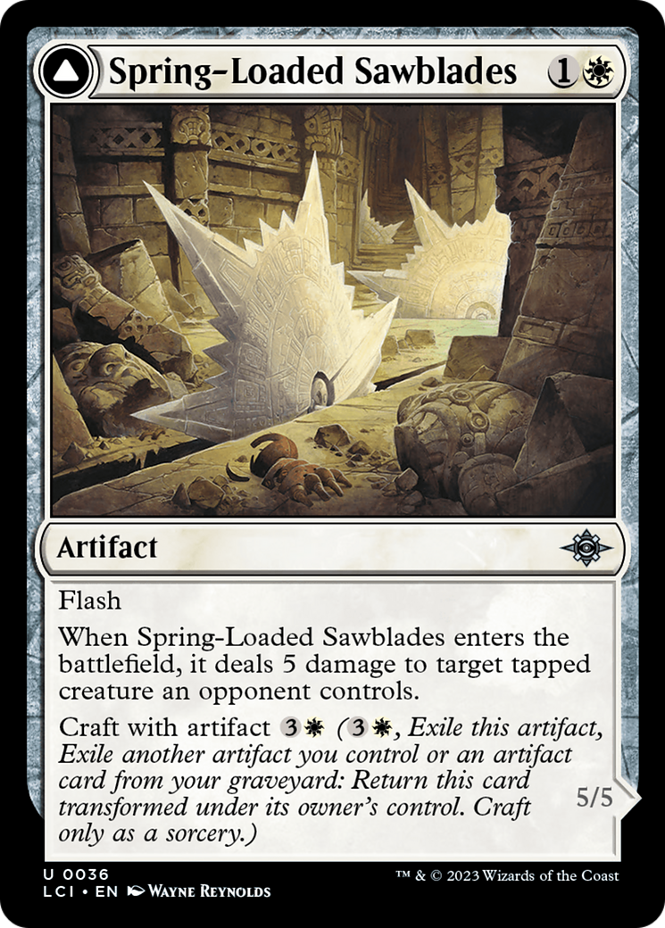 Spring-Loaded Sawblades // Bladewheel Chariot [The Lost Caverns of Ixalan] | Cards and Coasters CA