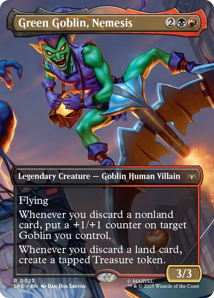 Green Goblin, Nemesis (Borderless) [Marvel's Spider-Man: Eternal-Legal] | Cards and Coasters CA