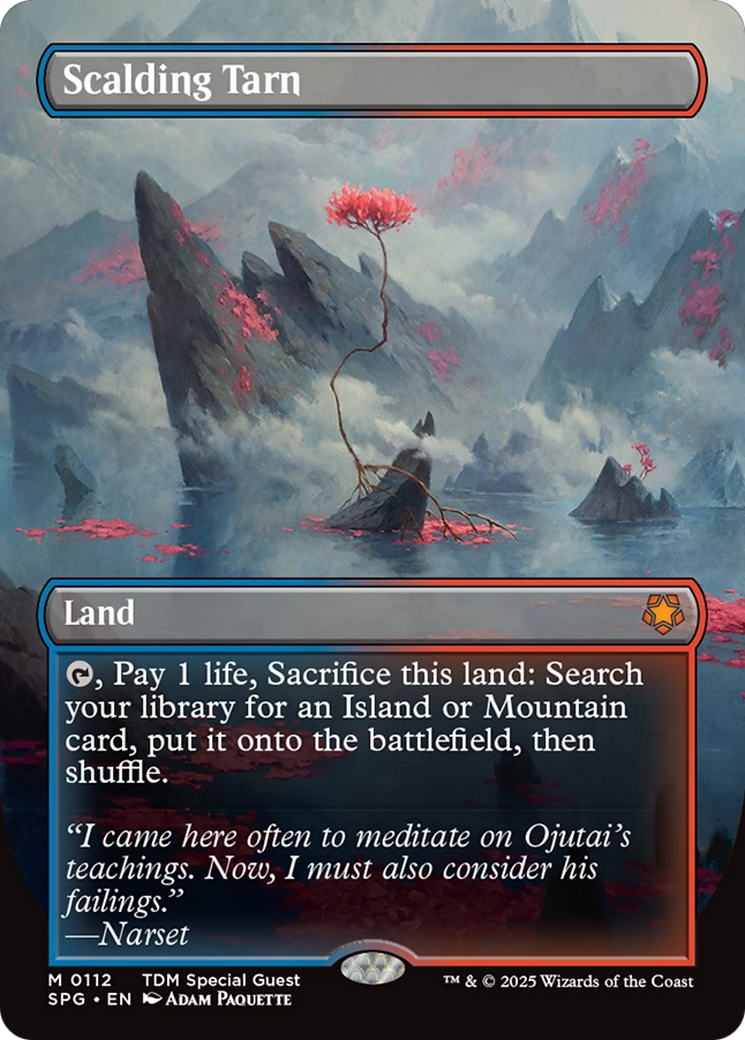 Scalding Tarn (Borderless) [Tarkir: Dragonstorm Special Guests] | Cards and Coasters CA