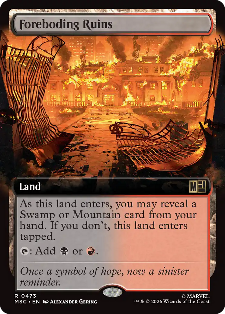 Foreboding Ruins (Extended Art) [Marvel Super Heroes Commander] | Cards and Coasters CA