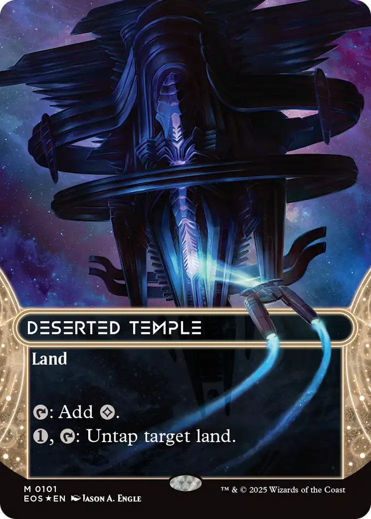 Deserted Temple (0101) (Borderless) (Galaxy Foil) [Edge of Eternities: Stellar Sights] | Cards and Coasters CA