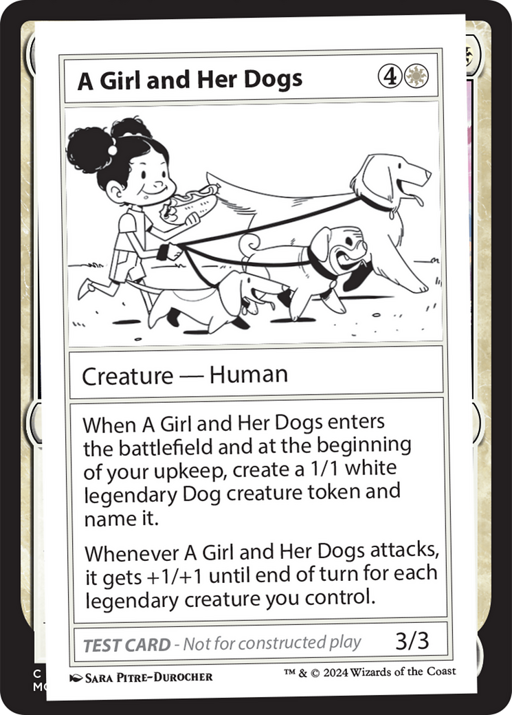 A Girl and Her Dogs [Mystery Booster 2 Playtest Cards] | Cards and Coasters CA