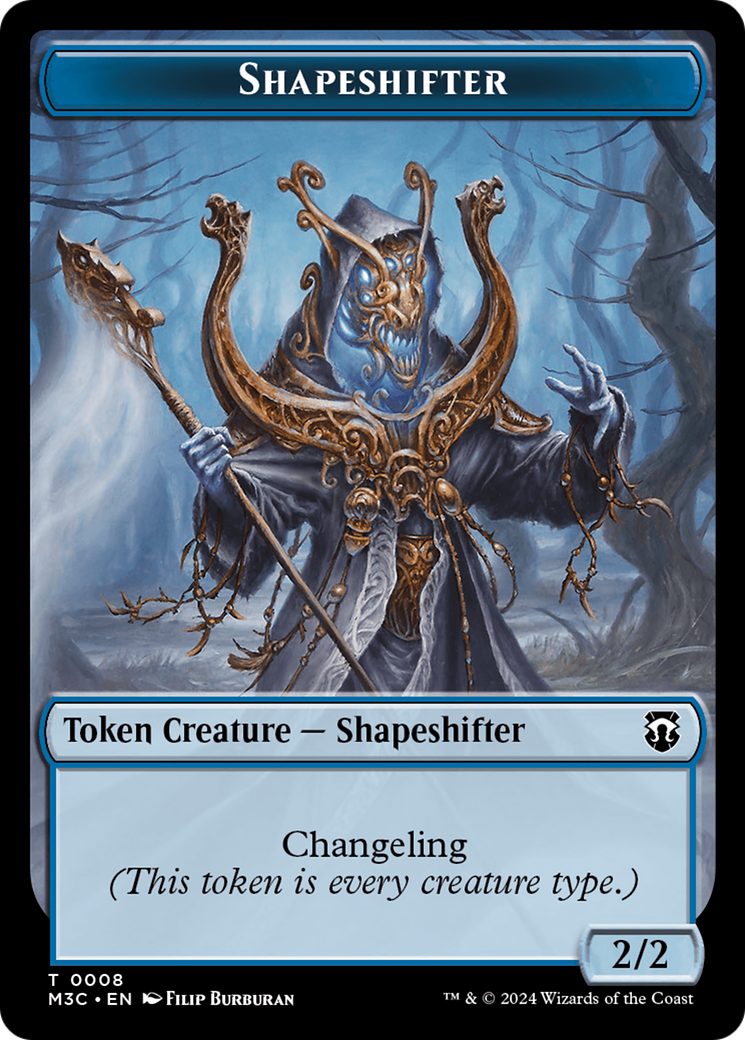 Dragon // Shapeshifter (0008) Double-Sided Token [Modern Horizons 3 Commander Tokens] | Cards and Coasters CA