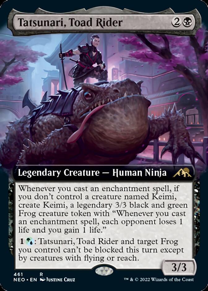 Tatsunari, Toad Rider (Extended Art) [Kamigawa: Neon Dynasty] | Cards and Coasters CA