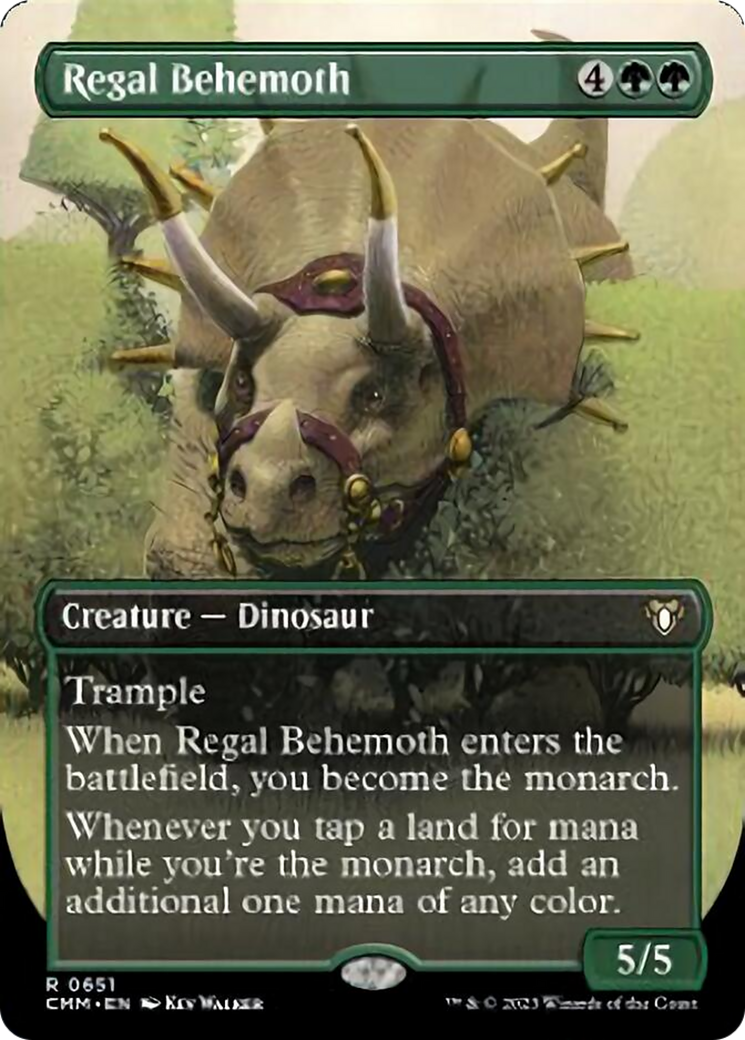 Regal Behemoth (Borderless Alternate Art) [Commander Masters] | Cards and Coasters CA