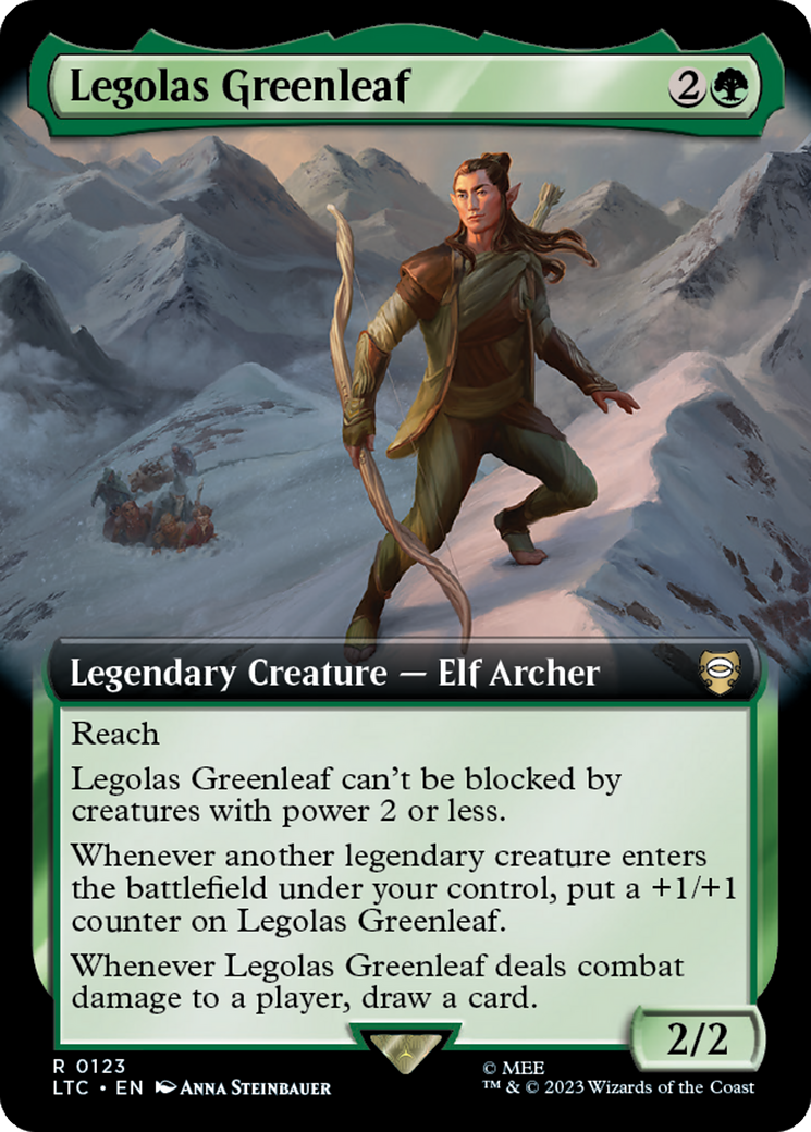 Legolas Greenleaf (Extended Art) [The Lord of the Rings: Tales of Middle-Earth Commander] | Cards and Coasters CA