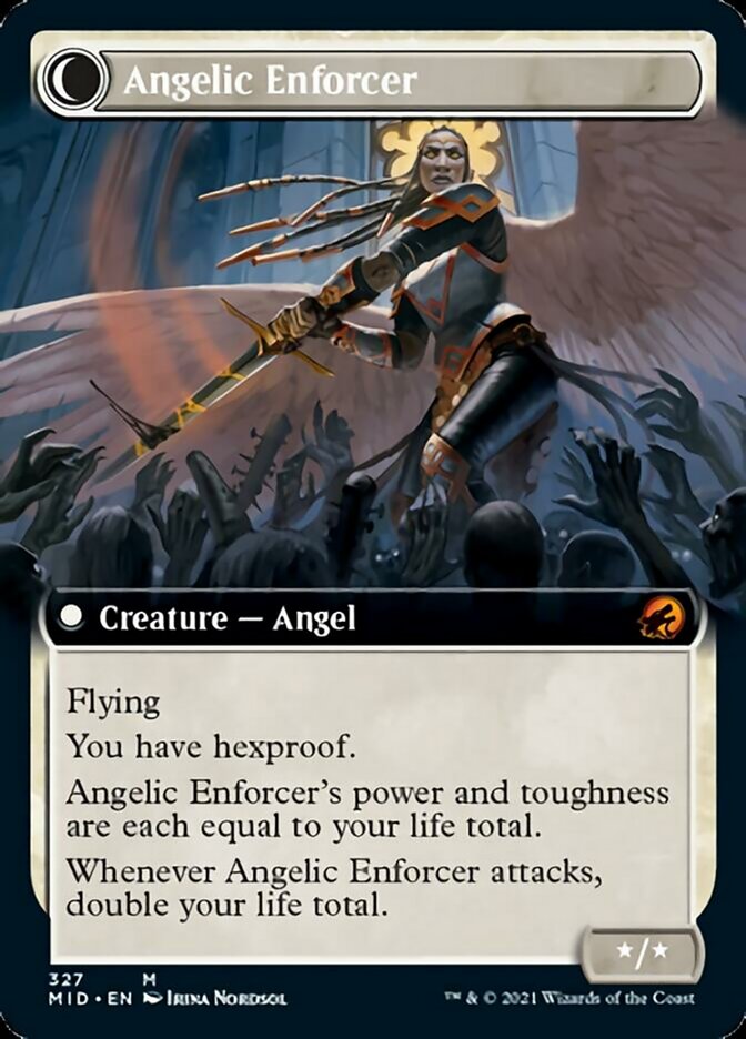Enduring Angel // Angelic Enforcer (Extended Art) [Innistrad: Midnight Hunt] | Cards and Coasters CA