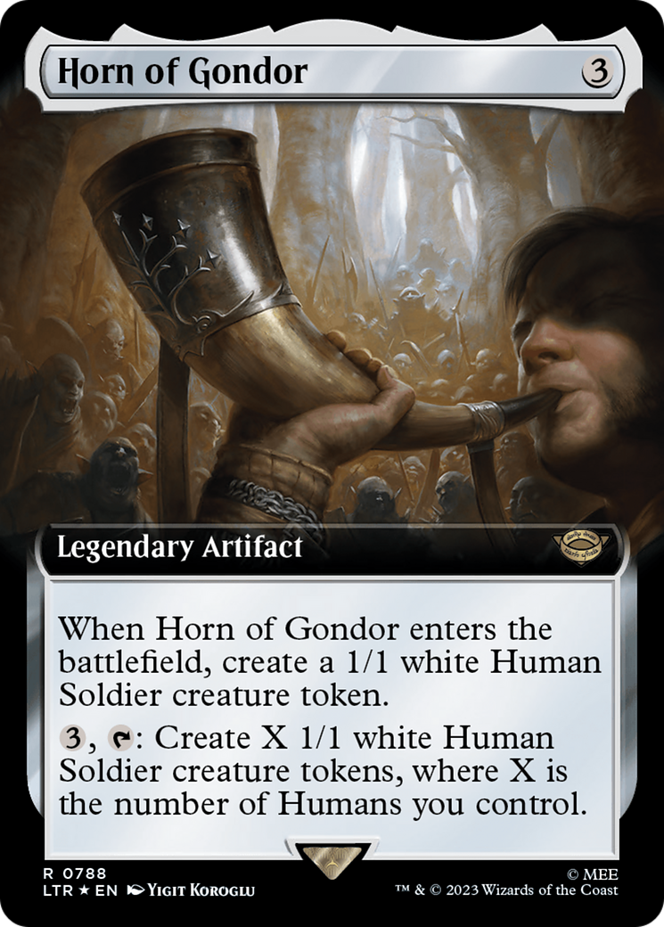 Horn of Gondor (Extended Art) (Surge Foil) [The Lord of the Rings: Tales of Middle-Earth] | Cards and Coasters CA