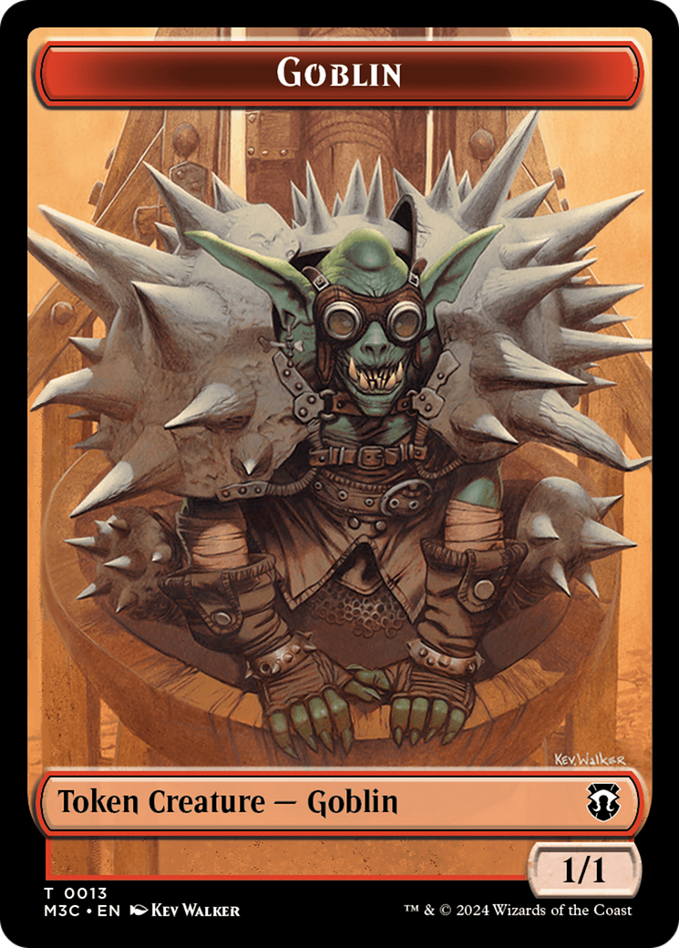 Tarmogoyf (Ripple Foil) // Goblin Double-Sided Token [Modern Horizons 3 Commander Tokens] | Cards and Coasters CA