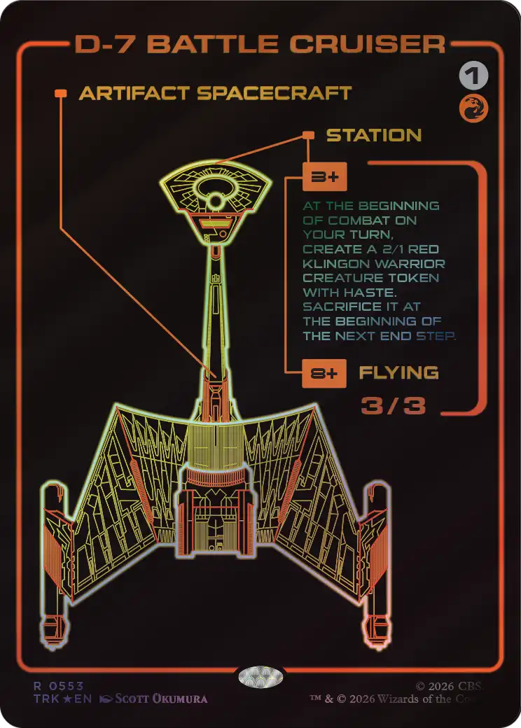 D-7 Battle Cruiser (Showcase) [Star Trek] | Cards and Coasters CA