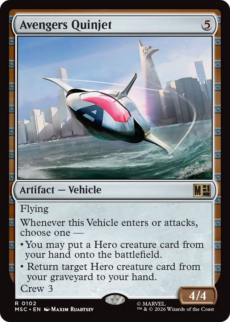 Avengers Quinjet [Marvel Super Heroes Commander] | Cards and Coasters CA