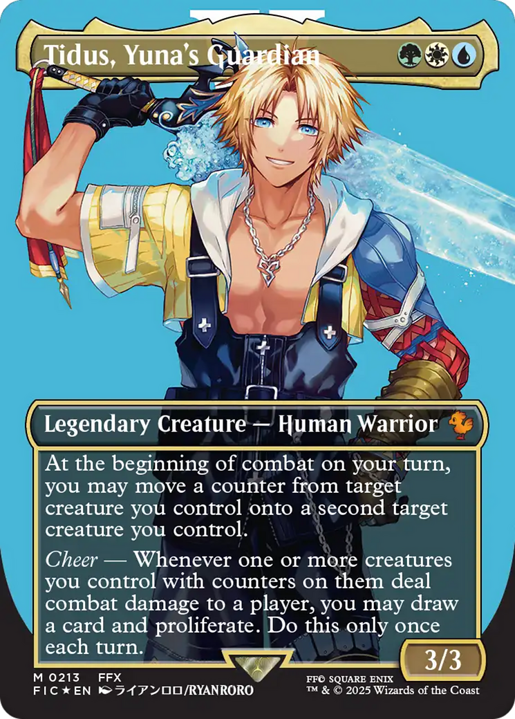 Tidus, Yuna's Guardian (Borderless) (Surge Foil) [FINAL FANTASY Commander] | Cards and Coasters CA