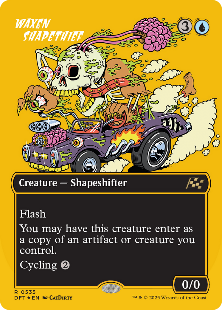 Waxen Shapethief (Borderless) (First-Place Foil) [Aetherdrift] | Cards and Coasters CA