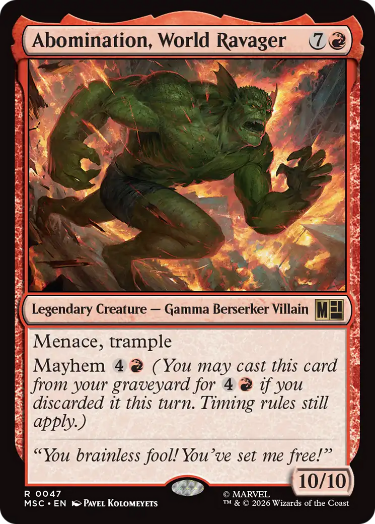 Abomination, World Ravager [Marvel Super Heroes Commander] | Cards and Coasters CA