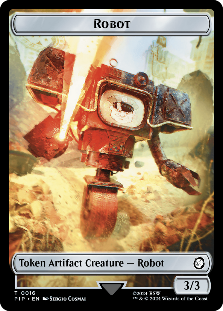 Radiation // Robot Double-Sided Token [Fallout Tokens] | Cards and Coasters CA