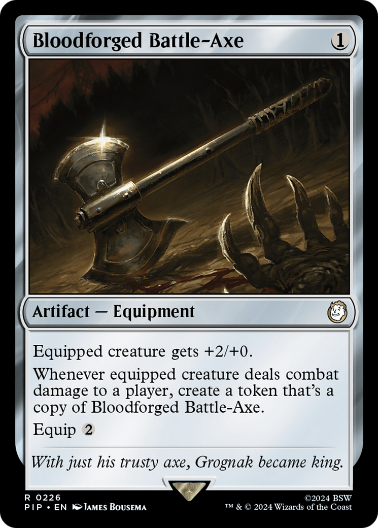 Bloodforged Battle-Axe [Fallout] | Cards and Coasters CA