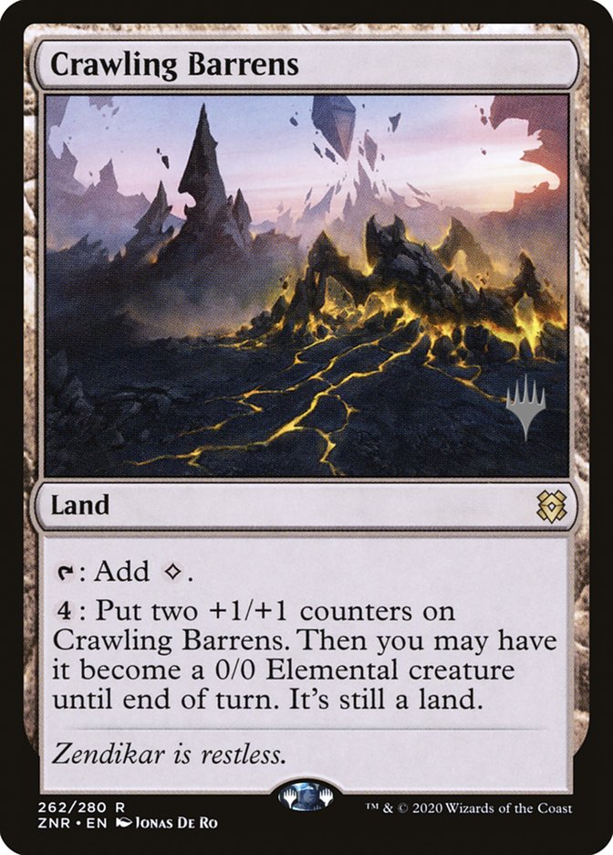Crawling Barrens (Promo Pack) [Zendikar Rising Promos] | Cards and Coasters CA