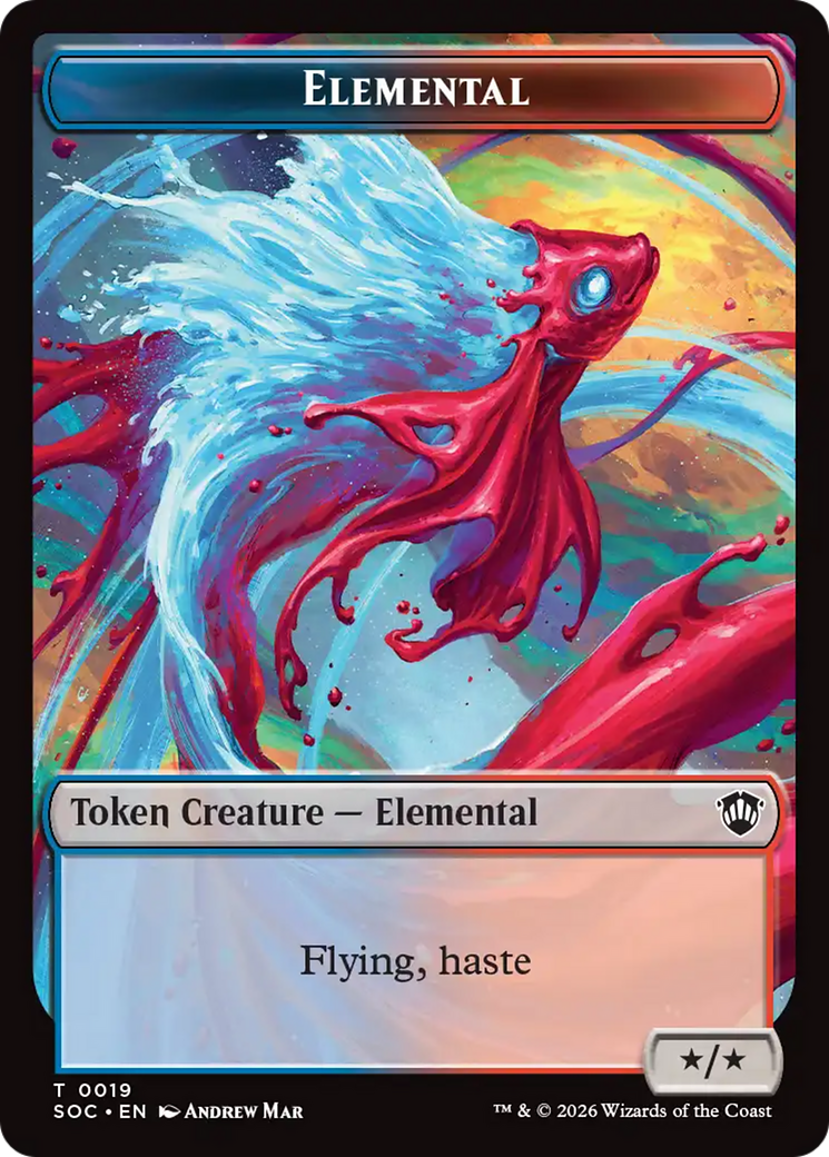 Dragon Illusion // Elemental (0019) Double-Sided Token [Secrets of Strixhaven Commander Tokens] | Cards and Coasters CA