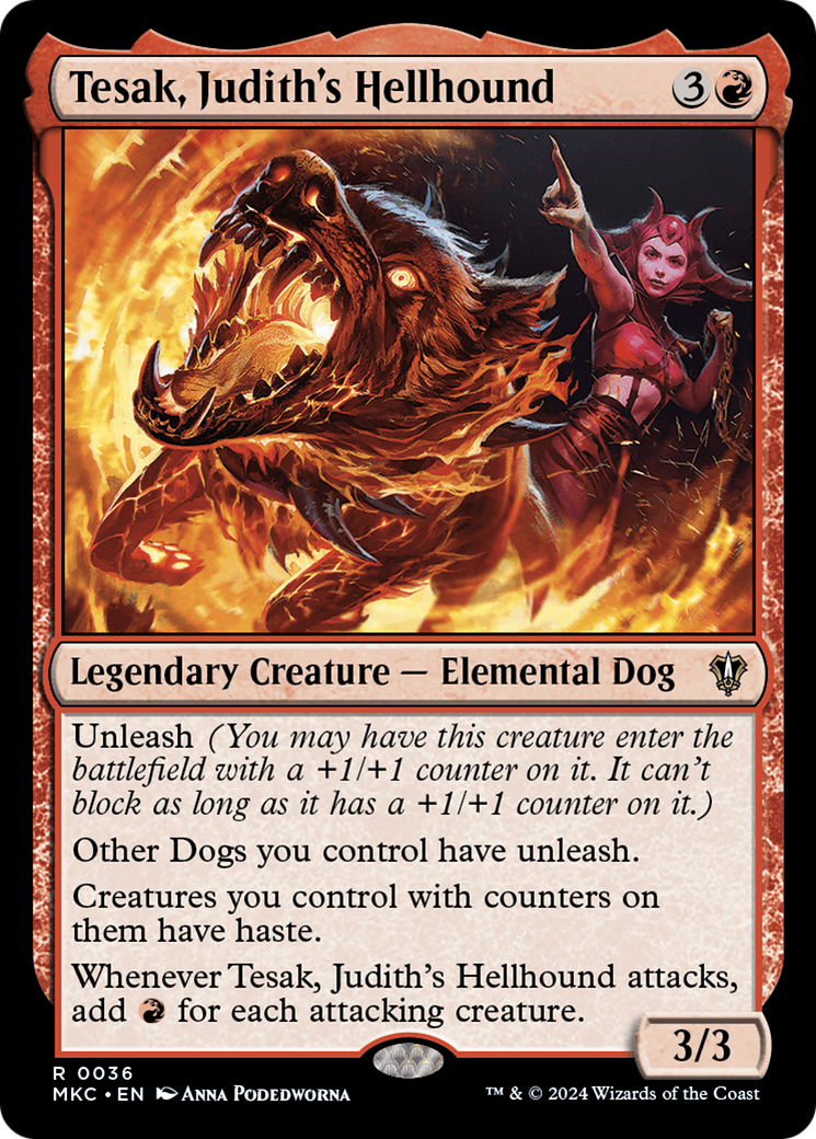 Tesak, Judith's Hellhound [Murders at Karlov Manor Commander] | Cards and Coasters CA