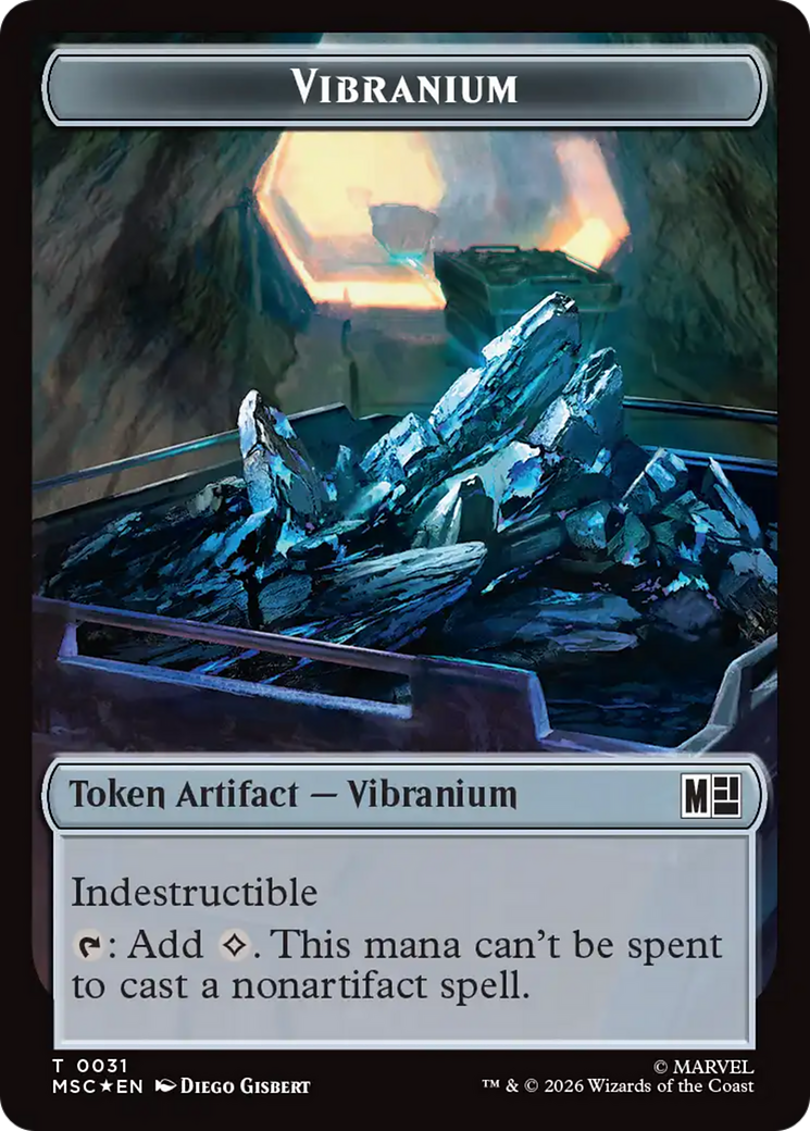 The Monarch (016) // Vibranium (031) Double-Sided Token (Surge Foil) [Marvel Super Heroes Commander Tokens] | Cards and Coasters CA