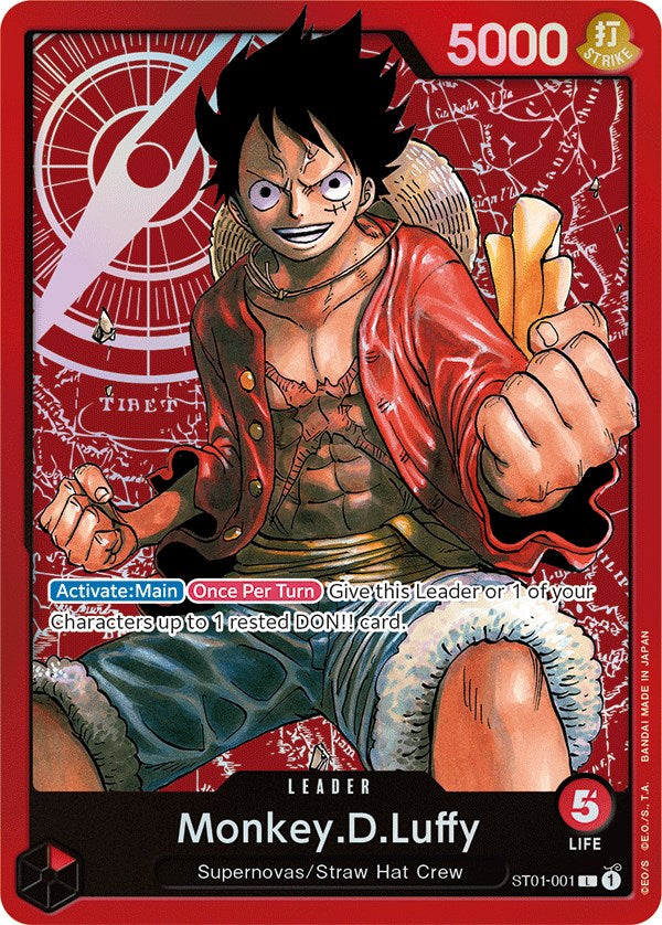 Monkey.D.Luffy (001) [Starter Deck: Straw Hat Crew] | Cards and Coasters CA