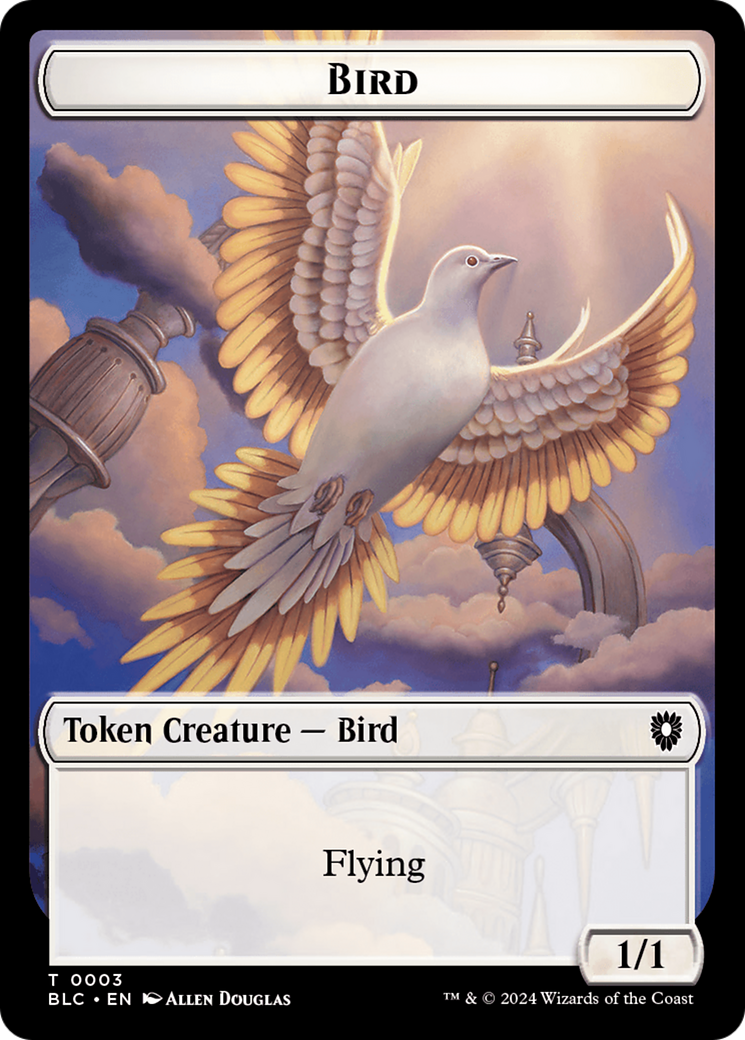 Storm Crow // Bird (003) Double-Sided Token [Bloomburrow Commander Tokens] | Cards and Coasters CA