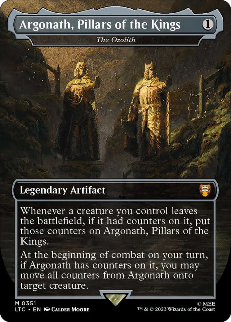Argonath, Pillars of the Kings - The Ozolith (Borderless) (Surge Foil) [The Lord of the Rings: Tales of Middle-Earth Commander] | Cards and Coasters CA