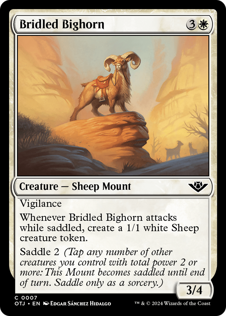 Bridled Bighorn [Outlaws of Thunder Junction] | Cards and Coasters CA