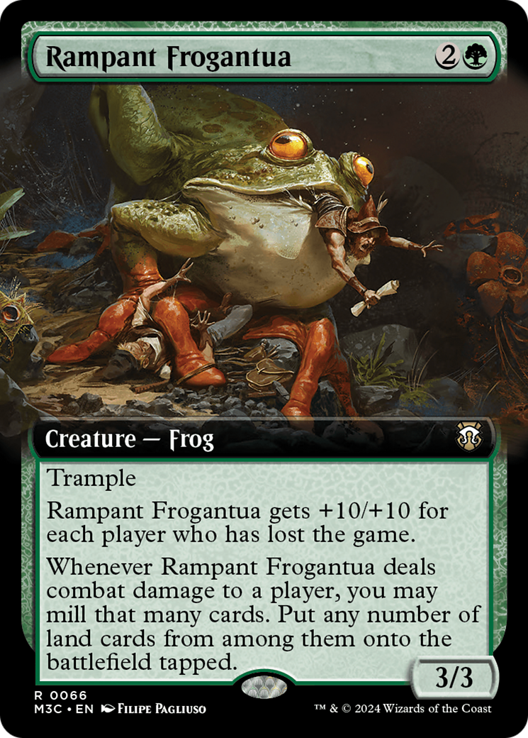 Rampant Frogantua (Extended Art) (Ripple Foil) [Modern Horizons 3 Commander] | Cards and Coasters CA