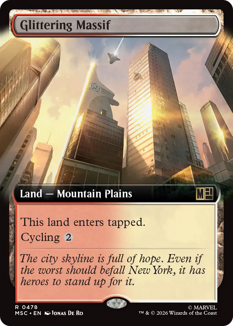 Glittering Massif (Extended Art) [Marvel Super Heroes Commander] | Cards and Coasters CA