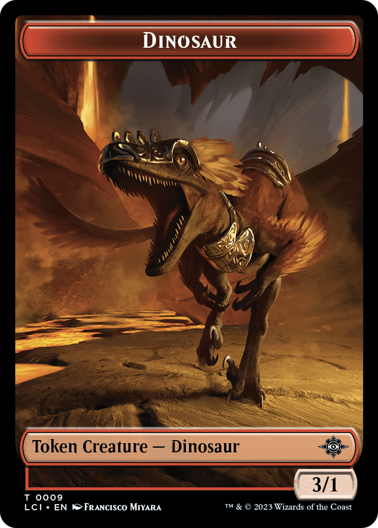 Dinosaur Token (0009) [The Lost Caverns of Ixalan Tokens] | Cards and Coasters CA