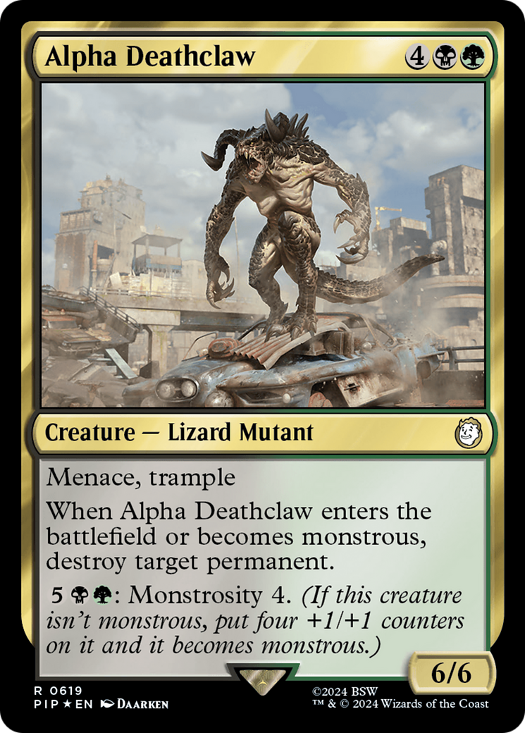 Alpha Deathclaw (Surge Foil) [Fallout] | Cards and Coasters CA