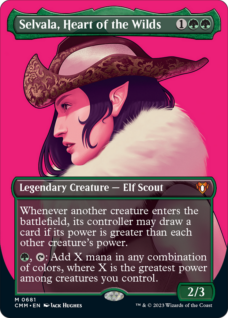 Selvala, Heart of the Wilds (Borderless Profile) [Commander Masters] | Cards and Coasters CA